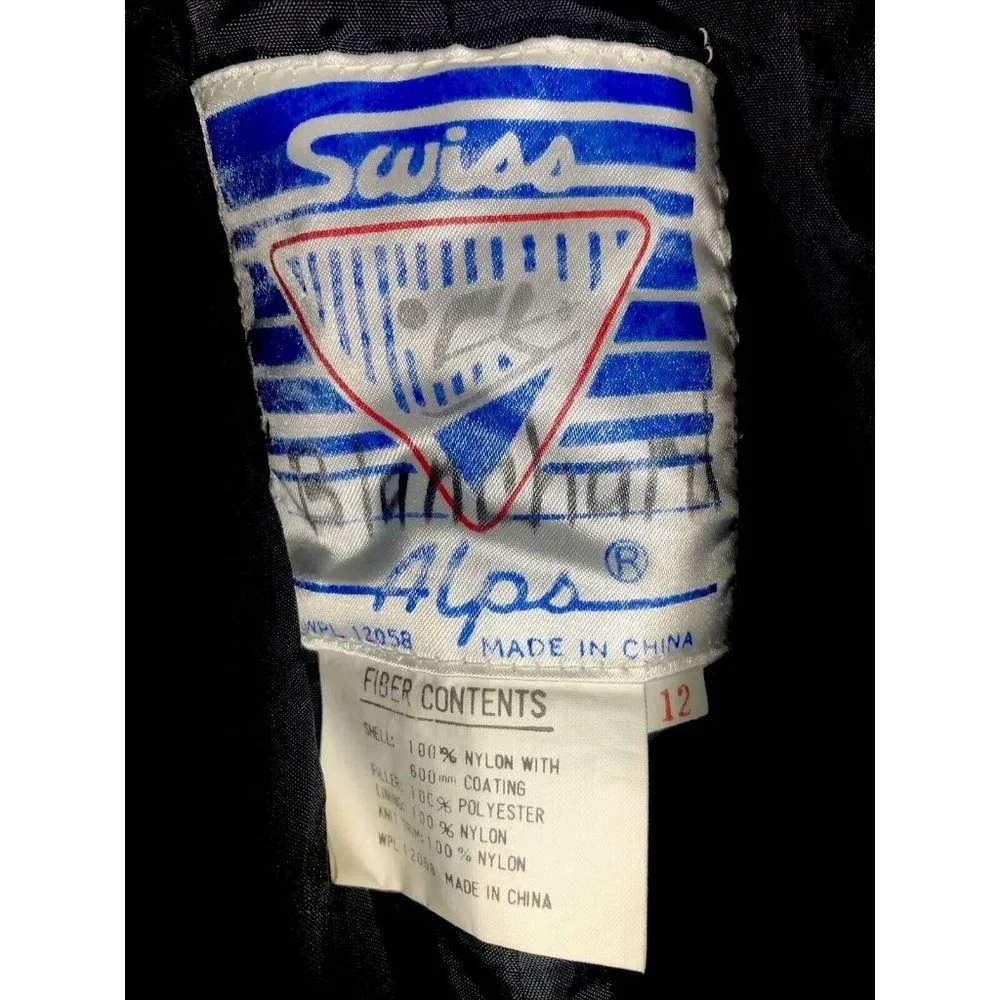 Vintage Swiss Alps Ski Suit Size 12 / Nice Vintage Black Ski - Picture 2 of 11